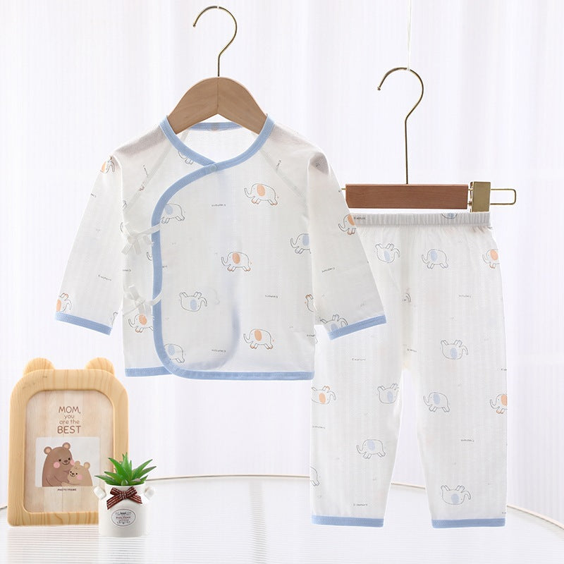 Baby pajamas summer air-conditioned clothes baby split clothes pure cotton home clothes