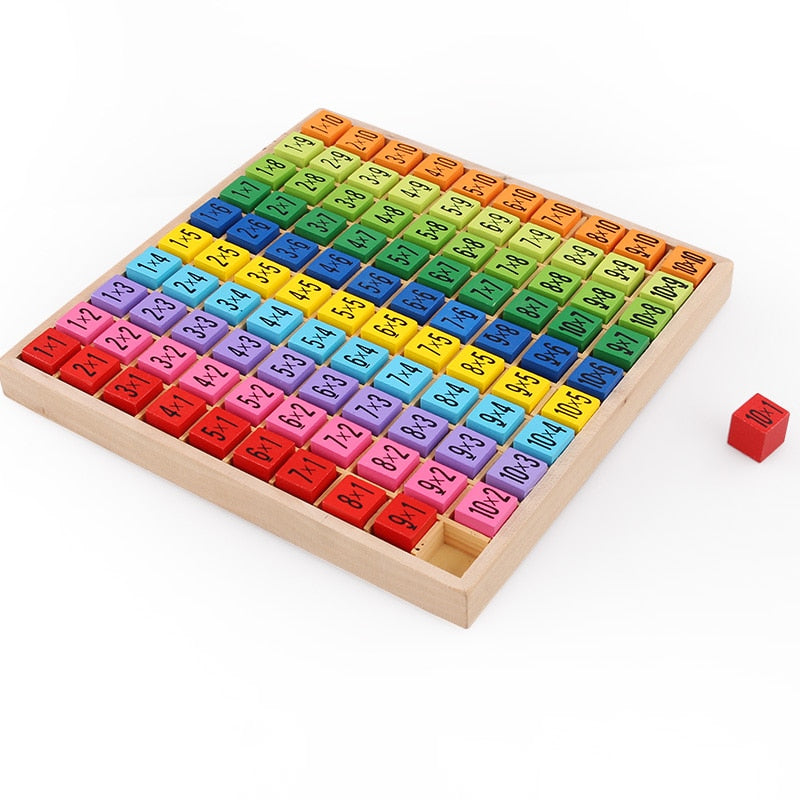 Montessori Educational Wooden Toys for Children Baby Toys 99 Multiplication Table Math Arithmetic Teaching Aids for Kids