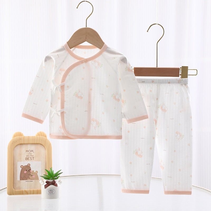 Baby pajamas summer air-conditioned clothes baby split clothes pure cotton home clothes