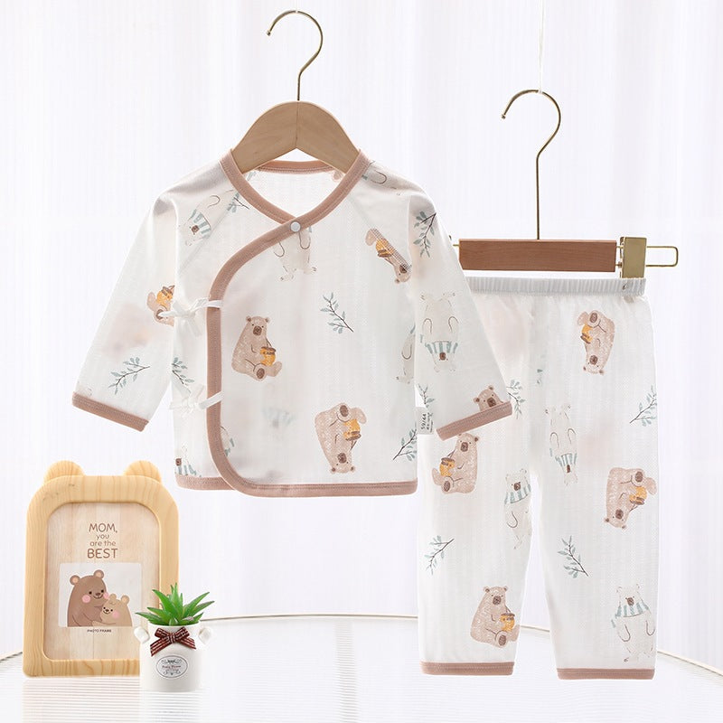 Baby pajamas summer air-conditioned clothes baby split clothes pure cotton home clothes