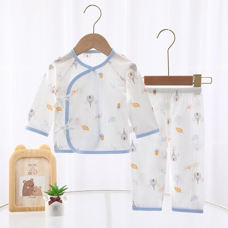 Baby pajamas summer air-conditioned clothes baby split clothes pure cotton home clothes