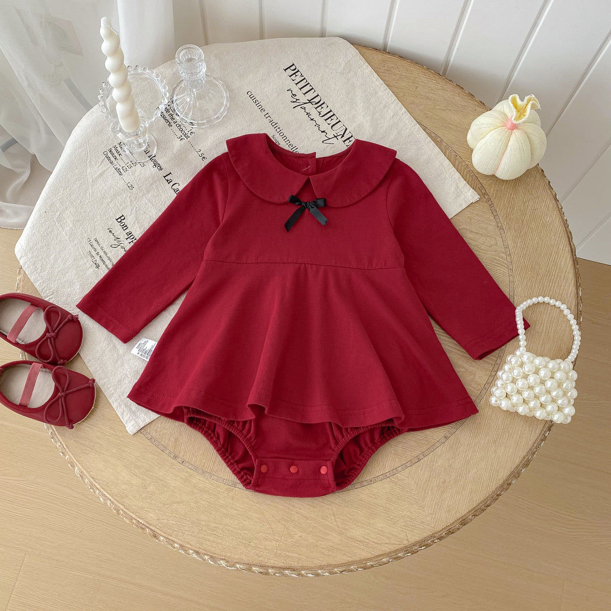 Baby Clothes Spring Autumn Girl Red Romper Outfit for Newborn Baby Princess Dress A Class