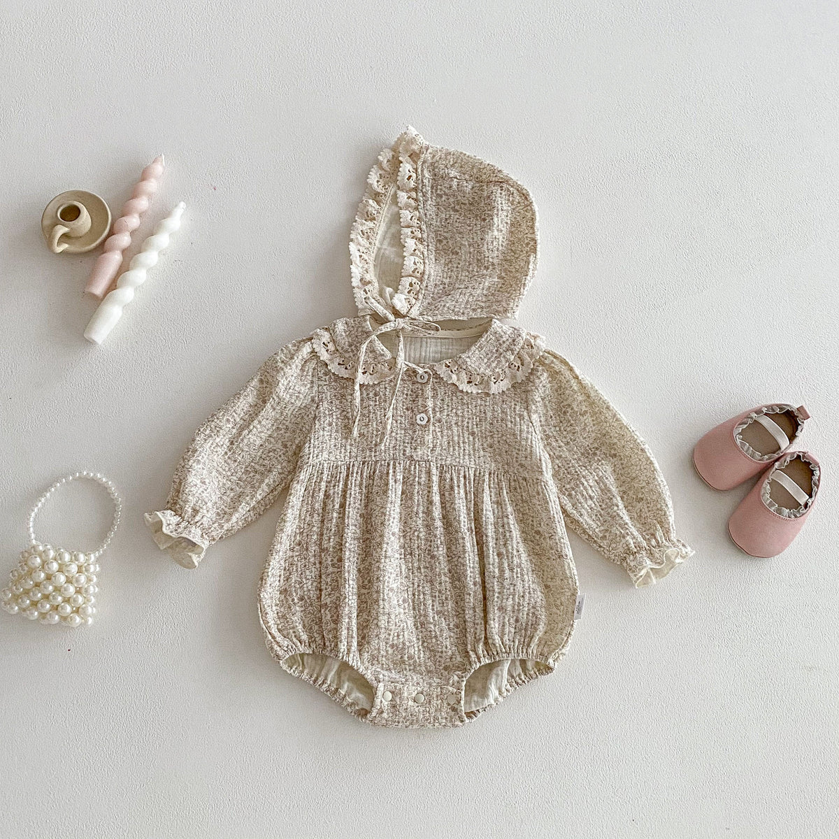 Baby Clothes Bodysuit Spring Autumn Newborn Baby Girl Onesie Outfit for Full Moon 100 Days First Birthday
